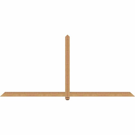 Ekena Millwork Eugene Smooth Timber Gable Bracket, Western Red Cedar, 108"W x 49"H x 3 1/2"D x 3 1/2"F, 11/12 Pitch GBW108X49X0404EUG00SWR